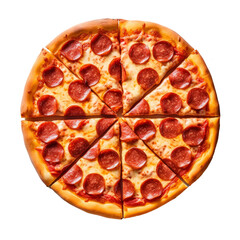 Pepperoni pizza isolated. Illustration AI Generative.