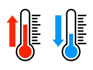 目盛付温度計＆矢印アイコン：赤青上下