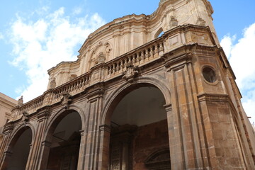 Fototapeta premium Cathedral of San Lorenzo in Trapani on Sicily at Mediterranean Sea, Italy