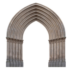 Elements of architectural decorations of buildings. Old  arch. Baroque pattern. Gothic style