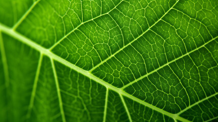 Obraz premium Green leaf macro background. Illustration AI Generative