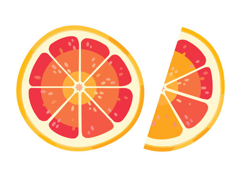 Sliced blood orange illustration isolated on a transparent background