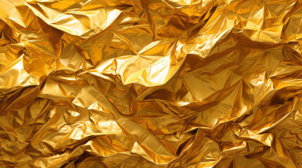 Golden Crinkled Foil Pattern Illustration AI Generative