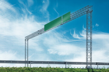 Obraz premium green information boards along the motorway 