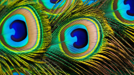 Peacock closeup. Illustration AI Generative.