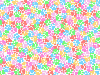 猫のカラフル足跡ランダム背景