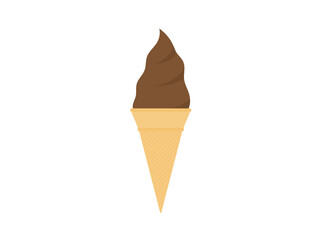 コーンソフトクリームアイコンA：チョコ