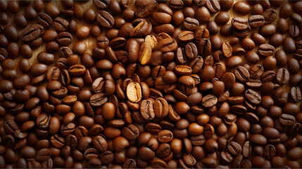 Coffee beans background. Illustration AI Generative.