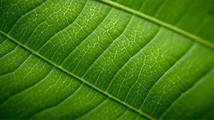 Obraz premium Green leaf macro background. Illustration AI Generative