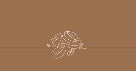 Vector illustration of the coffee beans. Line art with coffee seeds. - obrazy, fototapety, plakaty