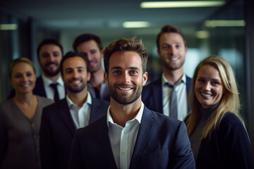 Obraz premium Portrait of the Business team with Generator AI