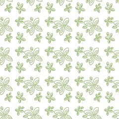 Seamless green abstract  floral pattern. White background. Designed for textile fabrics, wrapping paper, background, wallpaper, cover.