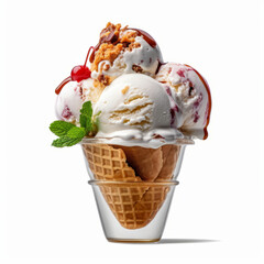 Sweet ice cream. Illustration AI Generative.