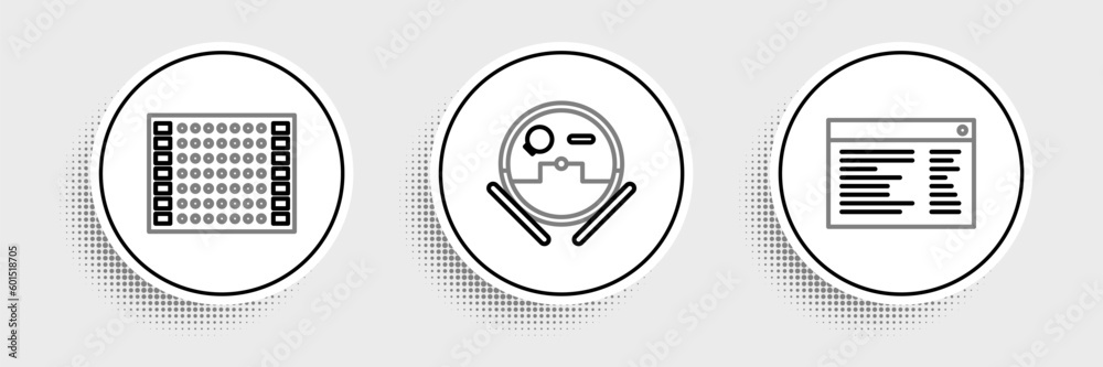 Poster set line software, web developer programming code, printed circuit board pcb and robot vacuum cleane