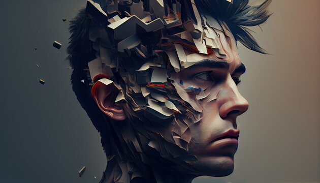 person with exploding head
