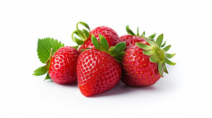 Fototapeta na wymiar Strawberries isolated. Illustration AI Generative.