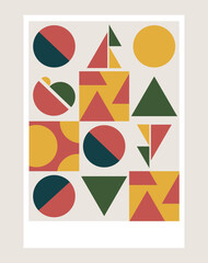 Geometric pattern, simple shapes. Template for poster, card, banner. Design elements.
