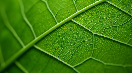Obraz premium Green leaf macro background. Illustration AI Generative