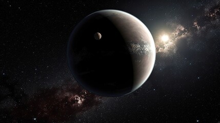 Obraz na płótnie Canvas planet in space scene generative ai