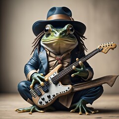 Frog with guitar