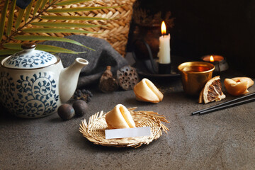 Fortune cookies traditional Chinese dessert