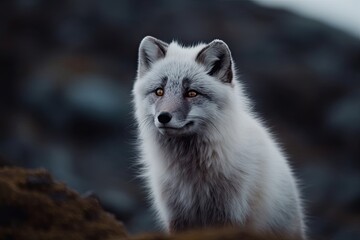 Baby Arctic fox (Vulpes lagopus) in Svalbard, Norway