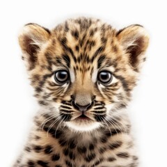 Obraz premium Adorable Portrait of a Baby Cheetah Animal for Print Nursery Children's Room Wall Art AI Generated