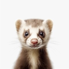 Fototapeta premium Adorable Portrait of a Baby Ferret Animal AI Generated