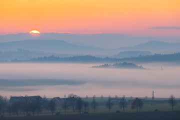 Sumava sumset near Pisek, Southern Bohemia, Czech Republic