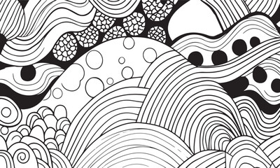 Black and white seamless Abstract pattern.  Silhouette abstract wallpaper background. 