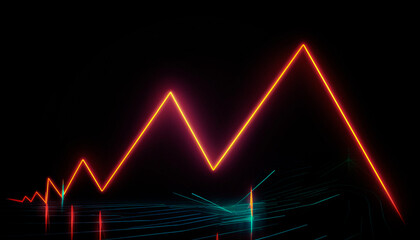background with index graph on black background. High quality illustration Generative AI