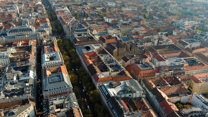 Andrassy Avenue (Andrassy ut), most famous street of Budapest, Hungary