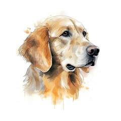 golden retriever dog in cartoon edition. Generative AI