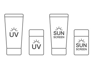 フラット日焼け止めクリーム線セットA：黒