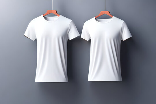 Generative IA - white round neck shirt template
