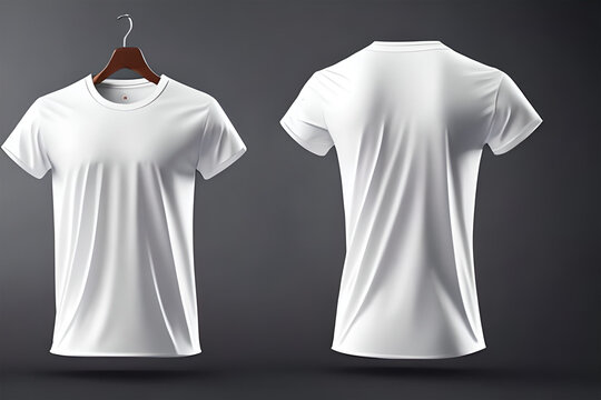 Generative IA - white round neck shirt template
