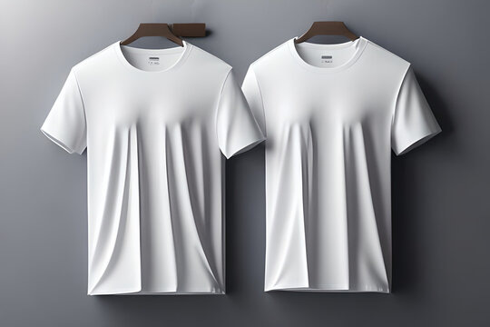Generative IA - white round neck shirt template