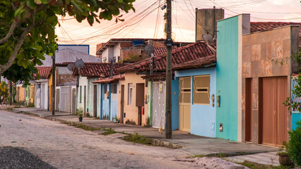 Fototapeta na wymiar Partial view of typical houses in the city of Prado - Bahia