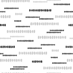 Small black and gray horizontal dotted lines isolated on white background. Monochrome geometric seamless pattern. Vector simple flat graphic illustration. Texture.
