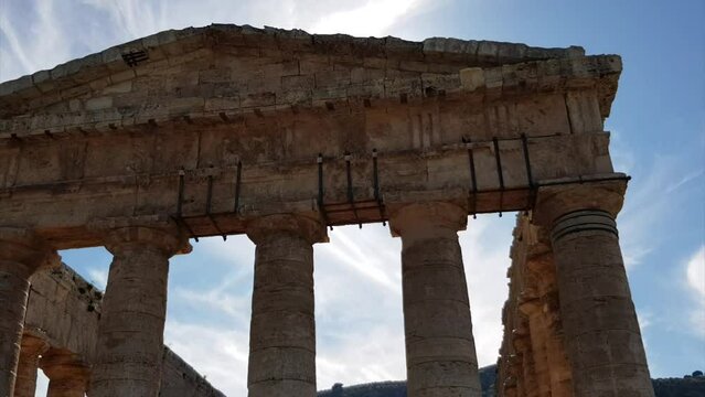 Ancient Greek Doric temple at Segesta, an archaeological site at Sicily, Italy