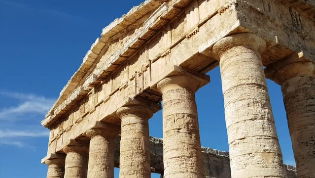 Ancient Greek Doric temple at Segesta, an archaeological site at Sicily, Italy
