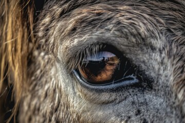 close-up view of a horses eye Generative AI