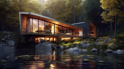 Fototapeta premium Modern House Design Exterior