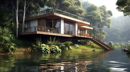 Fototapeta premium Modern House Design Exterior