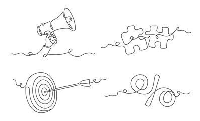 Set of line business icons