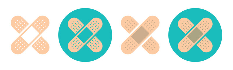 Band aid Icon set in flat style,Medicine icon of adhesive plaster 