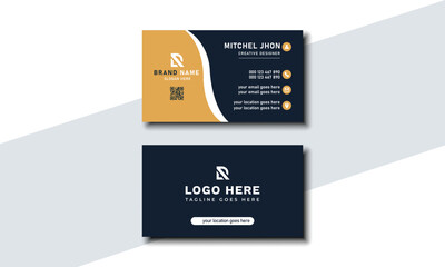 Luxury and stylish elegant with dark blue background. Creative and clean modern visiting card for your business and personal use. Vector illustration ready to print