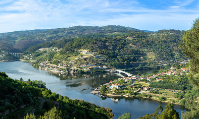 view to Douro valley from Cinfaes, Portugal