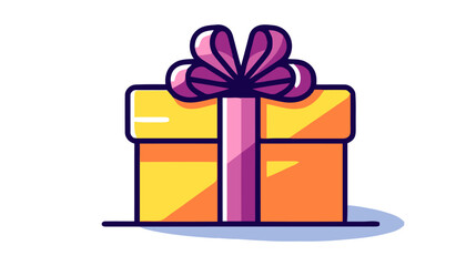 Gift box with ribbon line icon, outline vector sign, linear style isolated on white