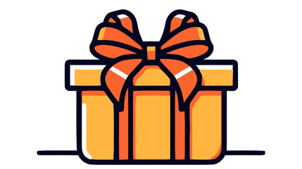 Gift box with ribbon line icon, outline vector sign, linear style isolated on white